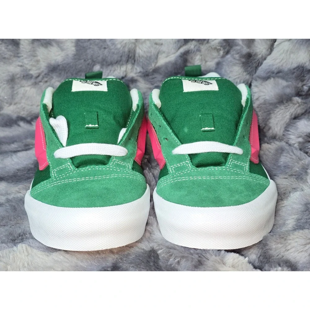 NWB Vans Knu Skool Suede Youth‎ Green Pink Skate Shoes Size 6.5